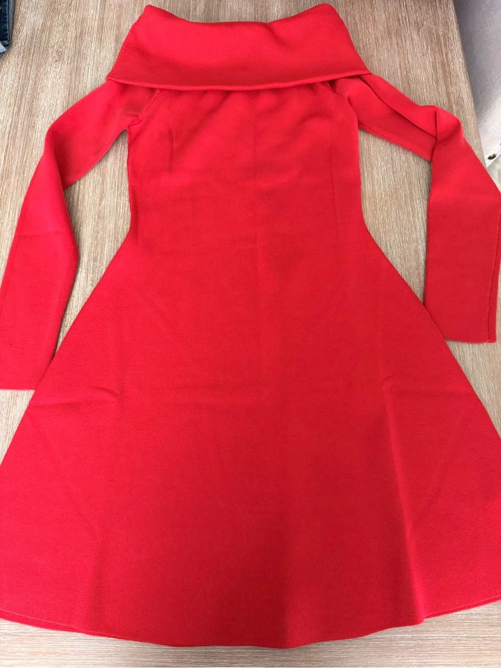 NWT, Anthropologie, Endless Rose Off-Shoulder Red Mini Dress, Small - Picture 5 of 10